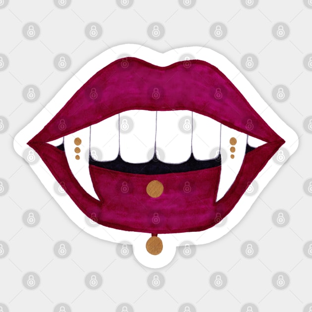 Vampire Mouth Sticker by calenbundalas